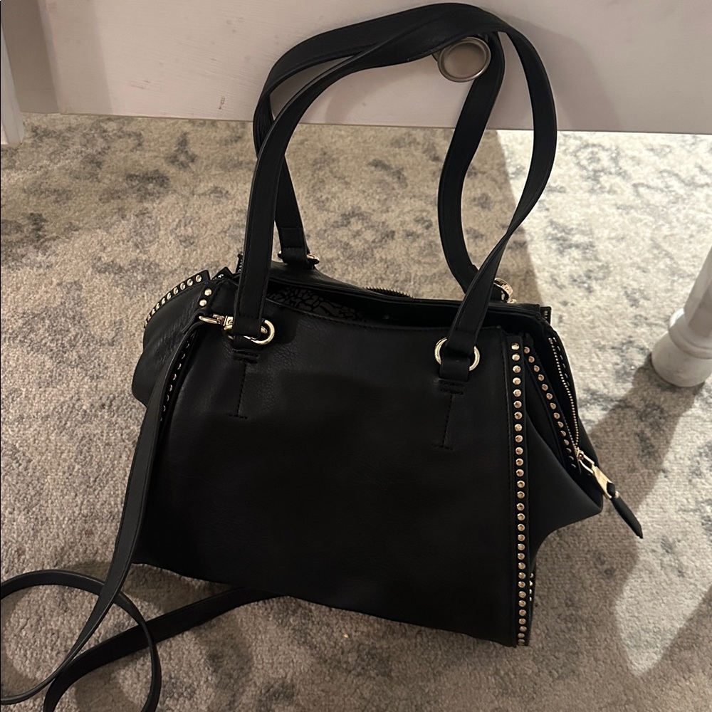 INC International Concepts black embelished faux leather ‘Hazel Satchel’